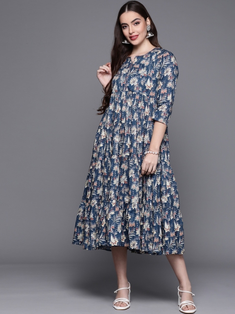 

Biba Blue Floral Midi Dress