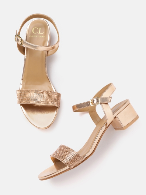

Carlton London Rose Gold-Toned Studded Block Heels