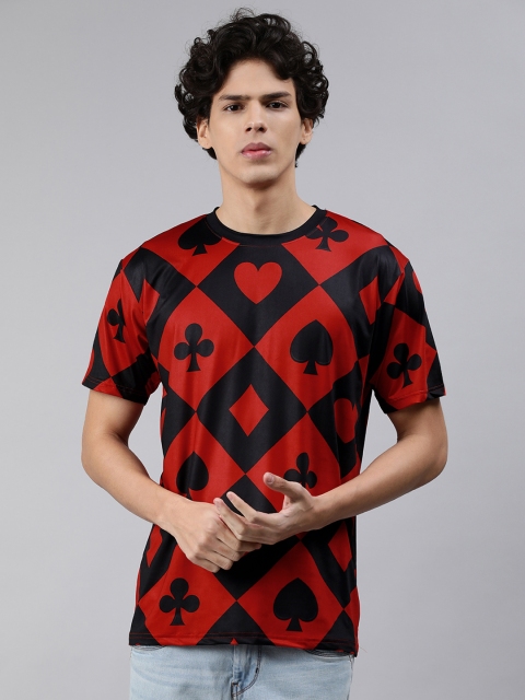

mezmoda Men Black & Red Printed T-shirt