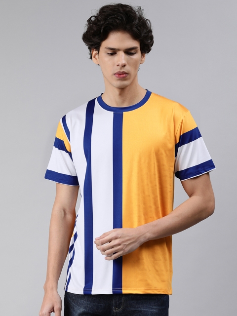 

mezmoda Men Yellow & White Colourblocked T-shirt