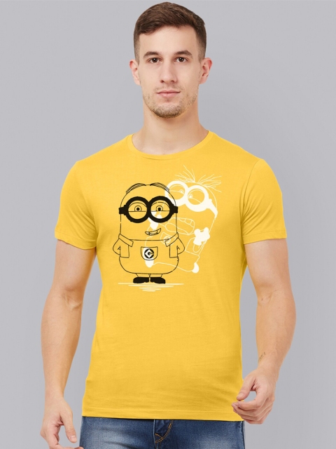 

Free Authority Men Yellow Minions Printed Cotton T-shirt