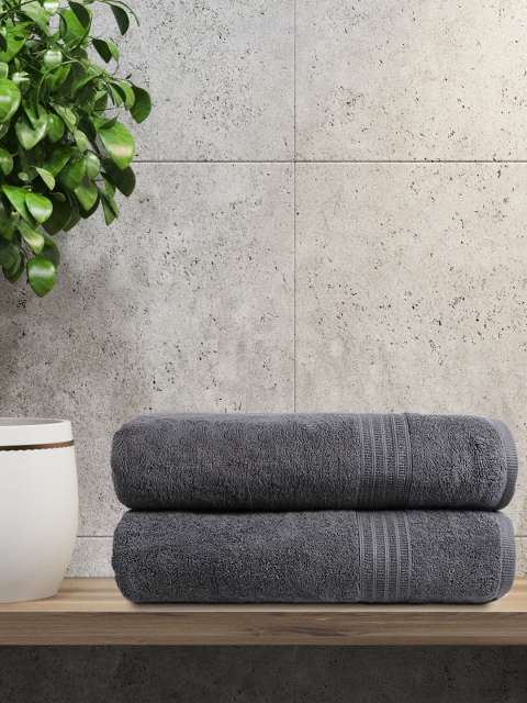 

Trident Grey Set Of 2 Pure Cotton 550 GSM Bath Towels