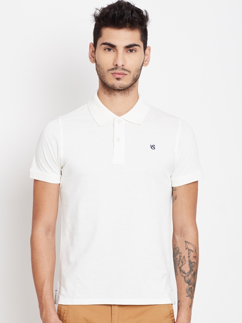 

American Swan Men White Polo T-shirt