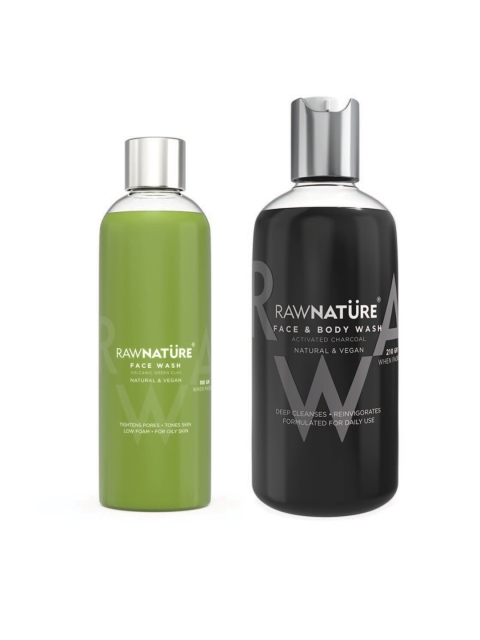 

RAW NATURE Daily Routine Set of Face & Body Wash, Green