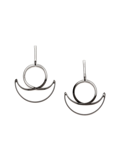 

ZeroKaata Silver-Toned and Silver-Plated Contemporary Drop Earrings