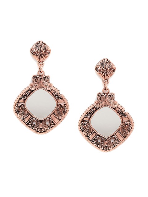 

ZeroKaata Gold-Toned and Gold-Plated Contemporary Drop Earrings