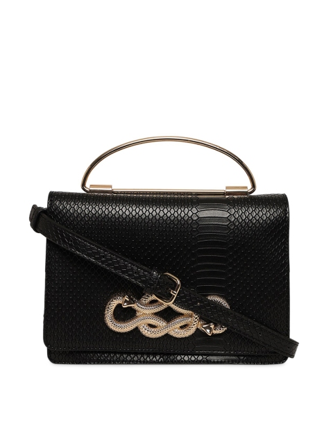 

ALDO Black Textured PU Structured Handheld Bag