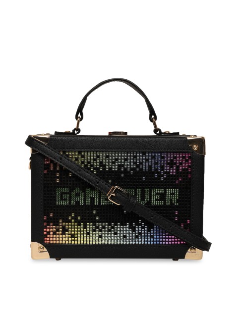 

ALDO Black Embellished Structured Handheld Bag