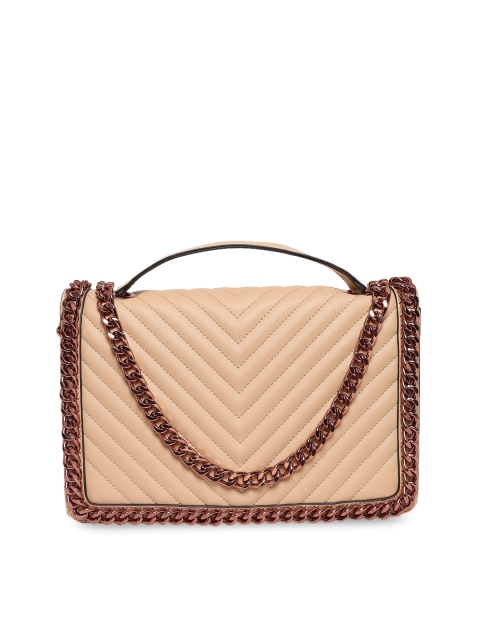 

ALDO Beige PU Quilted Swagger Handheld Bag