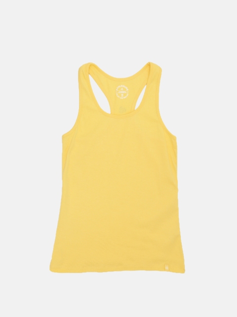 

Jockey Women Yellow Pure Cotton Solid Tank Top