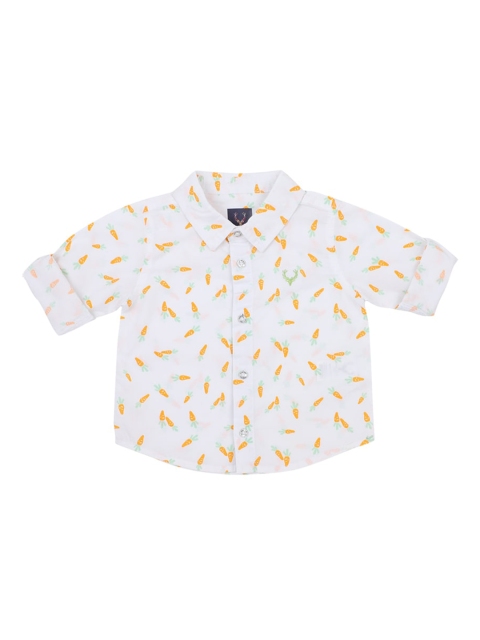 

Allen Solly Junior Boys White Printed Casual Shirt