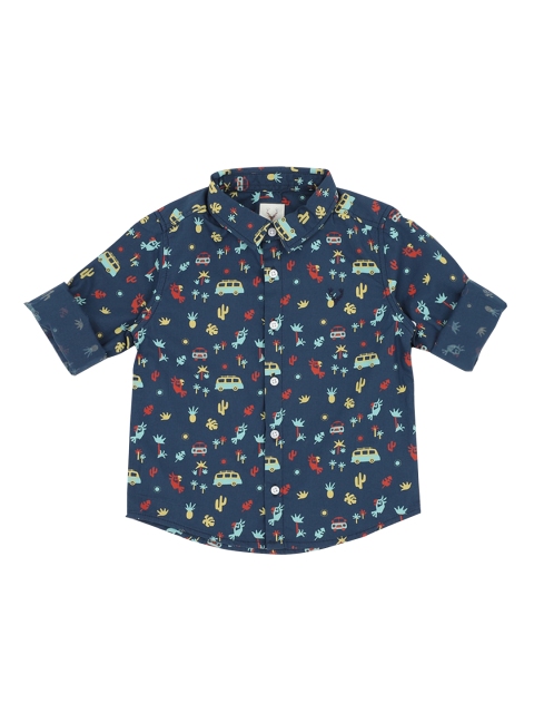 

Allen Solly Junior Boys Navy Blue Printed Casual Shirt