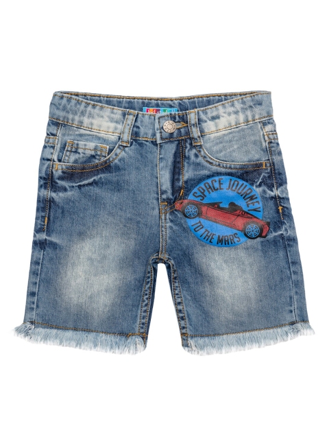 

Kid Studio Boys Blue Washed Mid-Rise Denim Shorts