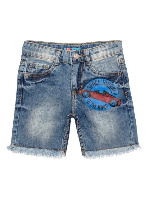 

Kid Studio Boys Blue Washed Mid-Rise Denim Shorts