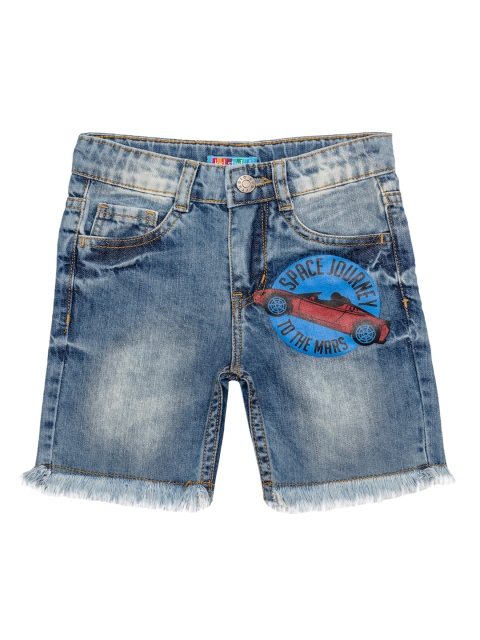 

Kid Studio Boys Blue Washed Mid-Rise Denim Shorts