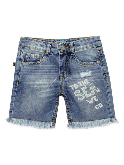

Kid Studio Boys Blue Washed Mid-Rise Denim Shorts