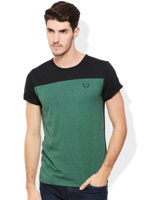 

Rigo Green & Black Colourblocked Smart Fit T-shirt