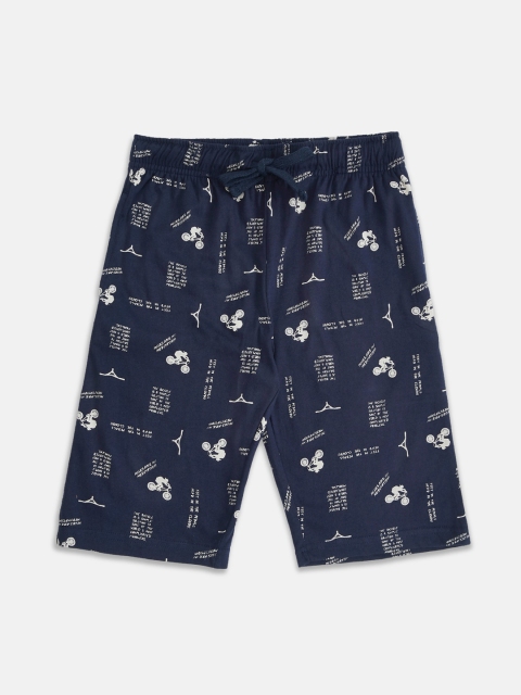 

Pantaloons Junior Boys Navy Blue Conversational Printed Mid-Rise Regular Shorts