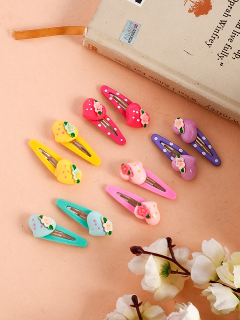 

Silvermerc Designs Girls Pink & Blue Pack of 10 Embellished Tic Tac Hair Clip