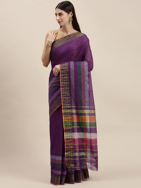 

KALINI Magenta Zari Pure Cotton Venkatgiri Saree