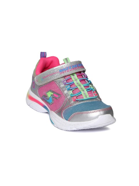 

Skechers Girls Pink & Blue Solid Slip-On Sneakers