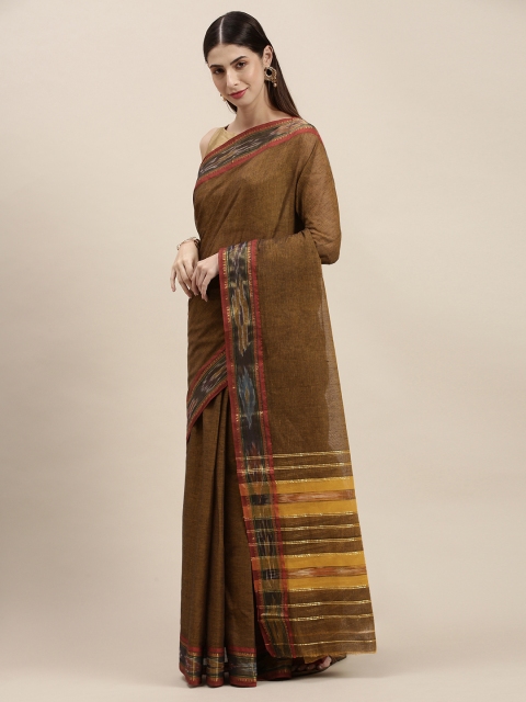 

KALINI Mustard Yellow Zari Pure Cotton Venkatgiri Saree