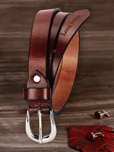 

LOUIS STITCH Women Brown Textured Leather Formal Belt