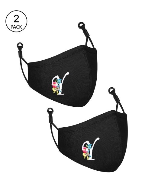 

CENWELL Pack Of 2 Black 6-Ply Reusable Pure Cotton Nose Pin Cloth Masks