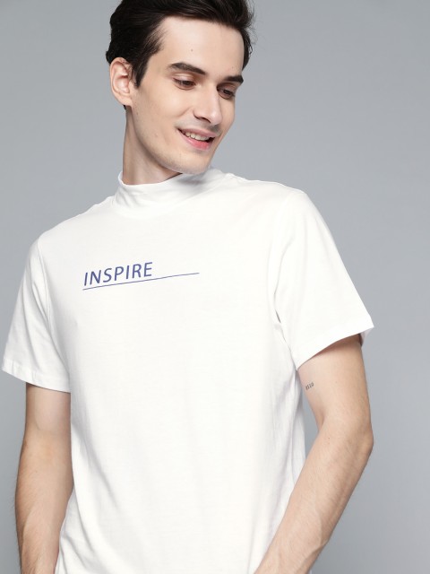 

Mast & Harbour Men White Typography Printed Pure Cotton T-shirt T-shirt