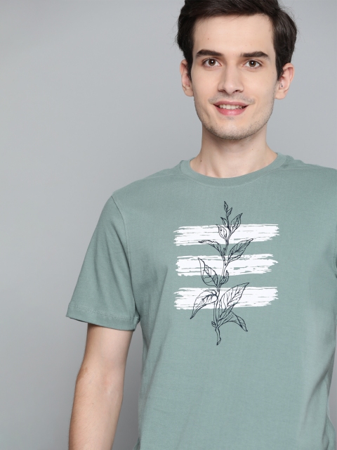 

Mast Harbour Men Green White Pure Cotton Printed Pure Cotton T-shirt