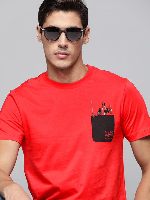 

Kook N Keech Marvel Men Red Typography T-shirt