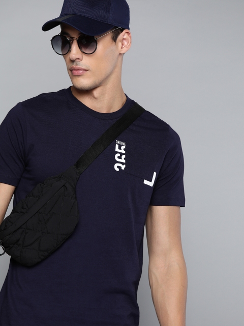 

Kook N Keech Men Navy Blue Pure Cotton Chest Pocket T-shirt