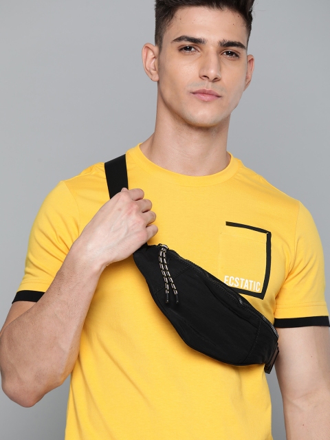 

Kook N Keech Men Yellow Pure Cotton Solid T-shirt