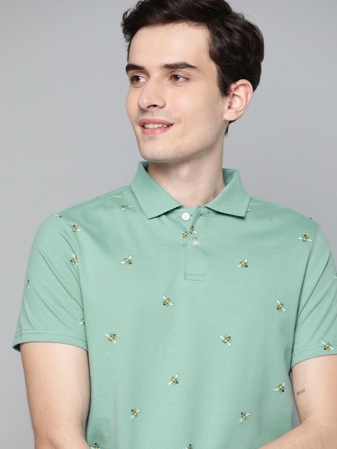 

Mast & Harbour Men Green & Yellow Printed Polo Collar T-shirt