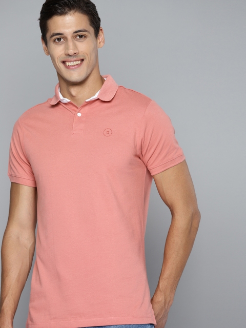 

Mast Harbour Men Pink Pure Cotton Solid Polo Collar Pure Cotton T-shirt