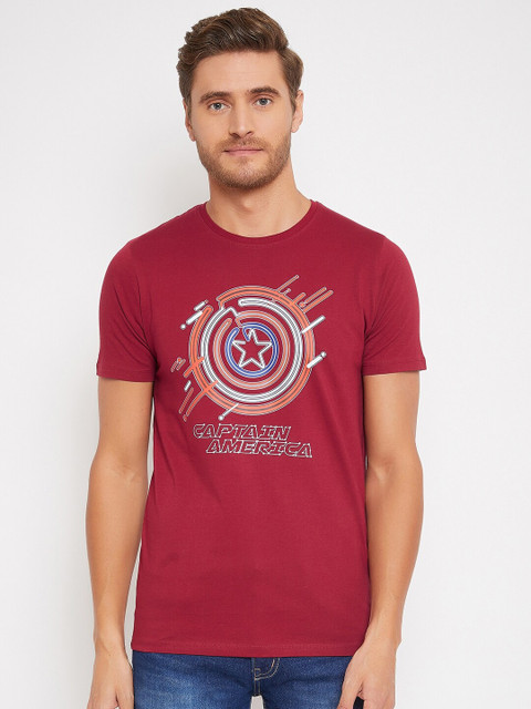 

Marvel Avengers Men Maroon Printed T-shirt