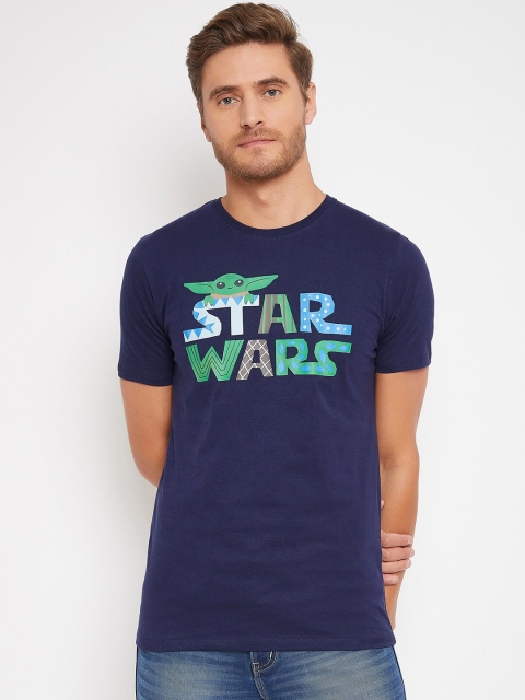 

STAR WARS Men Navy Blue Brand Logo Star Wars Printed T-shirt