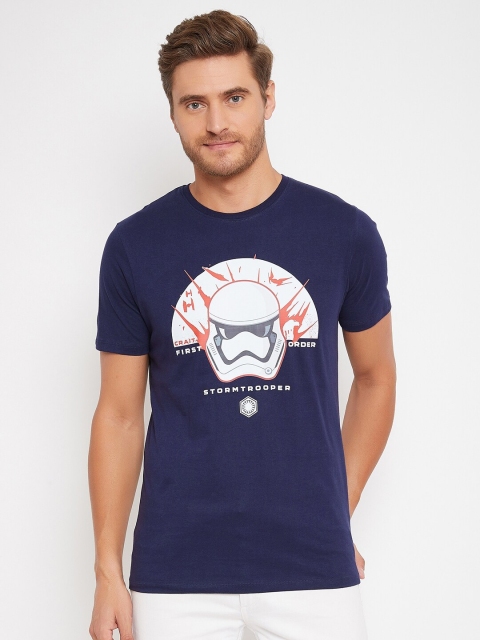 

STAR WARS Men Navy Blue & White Character Printed T-shirt