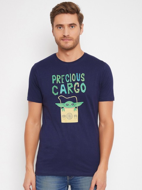 

STAR WARS Men Navy Blue Star Wars Printed Cotton T-shirt