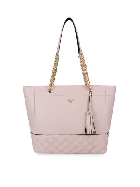 

Da Milano Pink Leather Quilted Structured Shoulder Bag