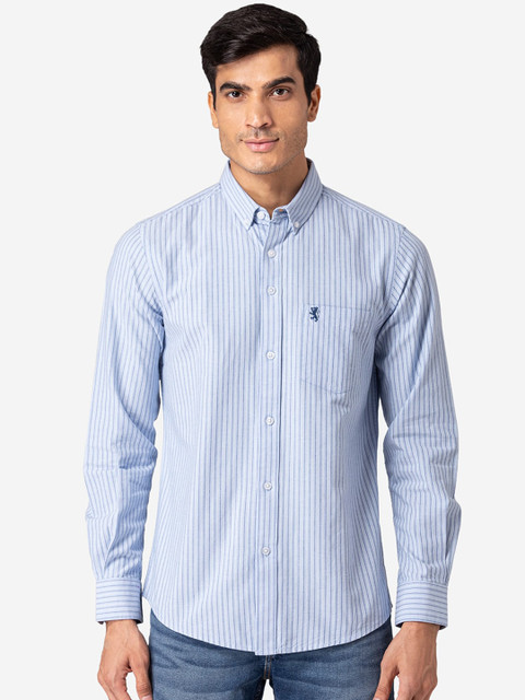 

Red Tape Men Blue Striped Casual Shirt