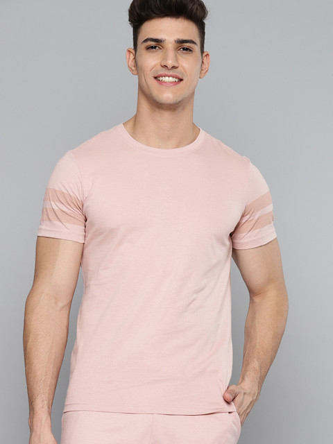 

M&H Easy Men Pink Cotton T-shirt with Shorts