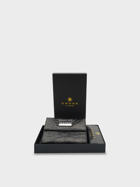 

Cross Women Black Textured Leather Two Fold Wallet