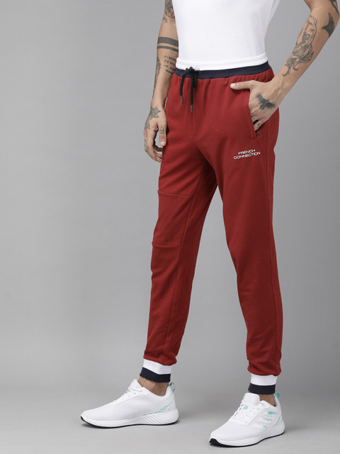 

French Connection Men Red Straight Fit Joggers