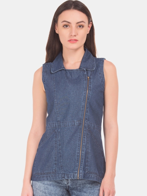 

Cherokee Women Blue Washed Longline Denim Jacket