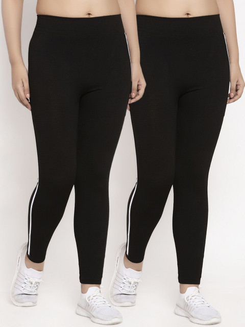 

KLOTTHE Women Pack Of 2 Black Solid Slim-Fit Track Pants