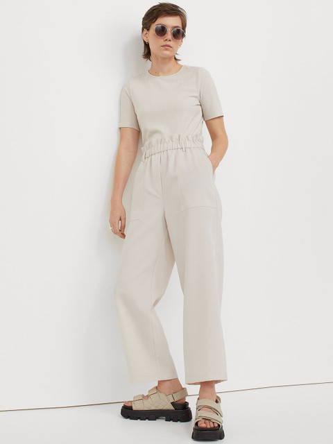 

H&M Women Beige Paper Bag Trousers