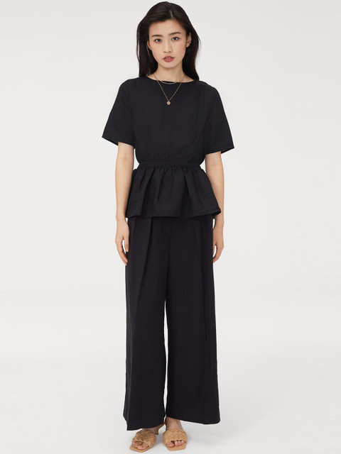 

H&M Women Black Wide Trousers