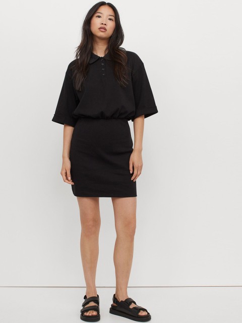 

H&M Women Black Solid Jersey Dress