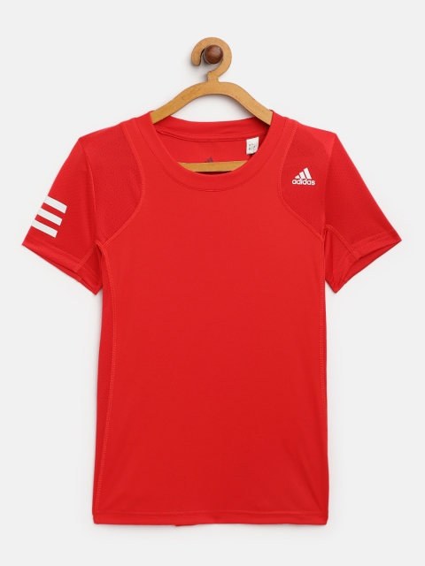 

ADIDAS Girls Red Solid Slim Fit Club Tennis T-shirt